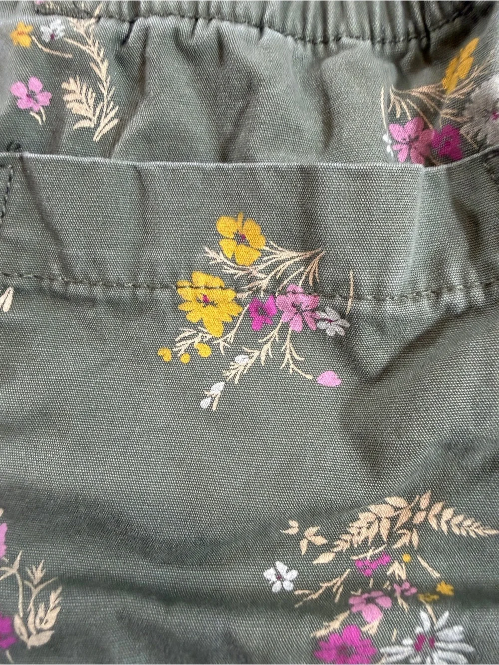 Baby Gap Girls' Olive Floral Utility Jacket Sz 2T